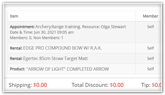 Archery Range Management Software rentals and range tickets 