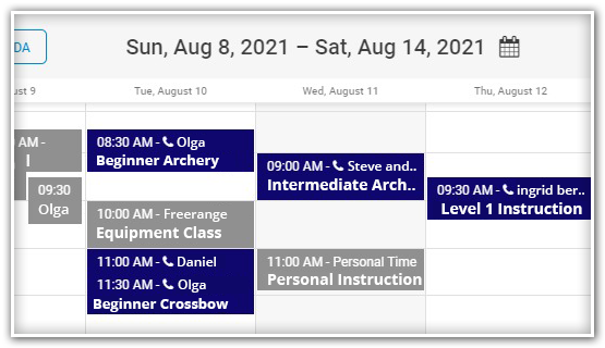 Archery Range Management Software online scheduler