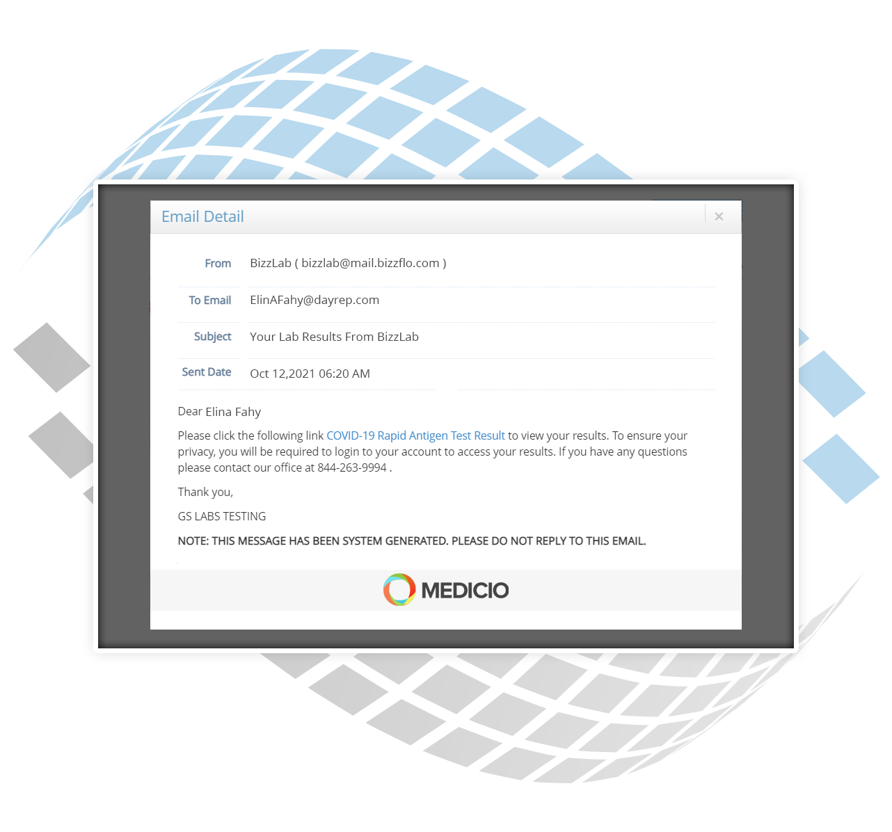 Sharing Covid-19 Test Results securely